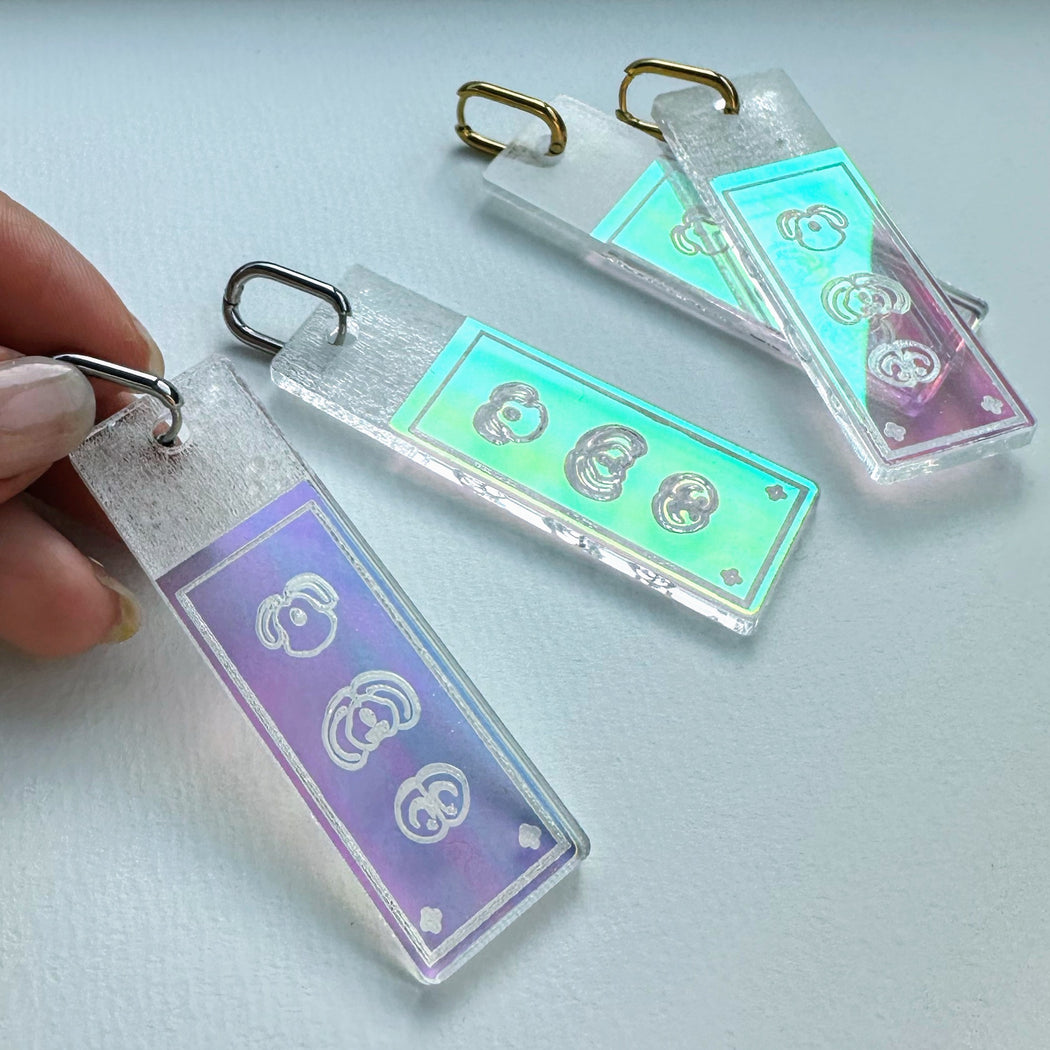 Iridescent Mouse Brain Section Microscope Slide Earrings