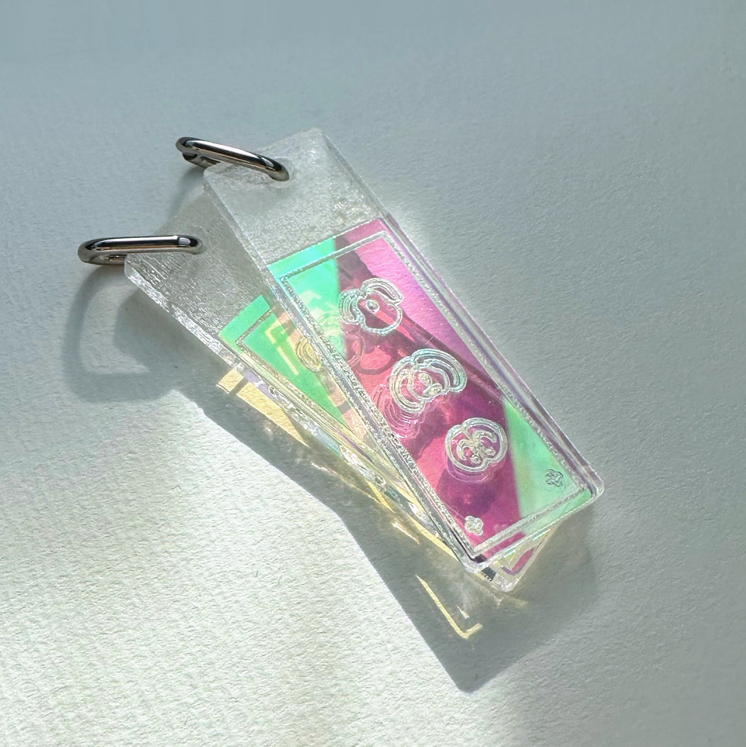 Iridescent Mouse Brain Section Microscope Slide Earrings