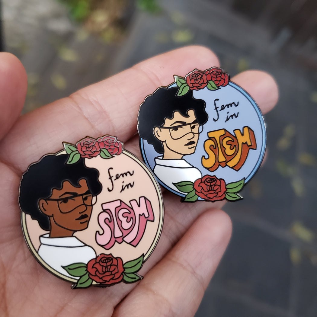 Fem in STEM Enamel Pin