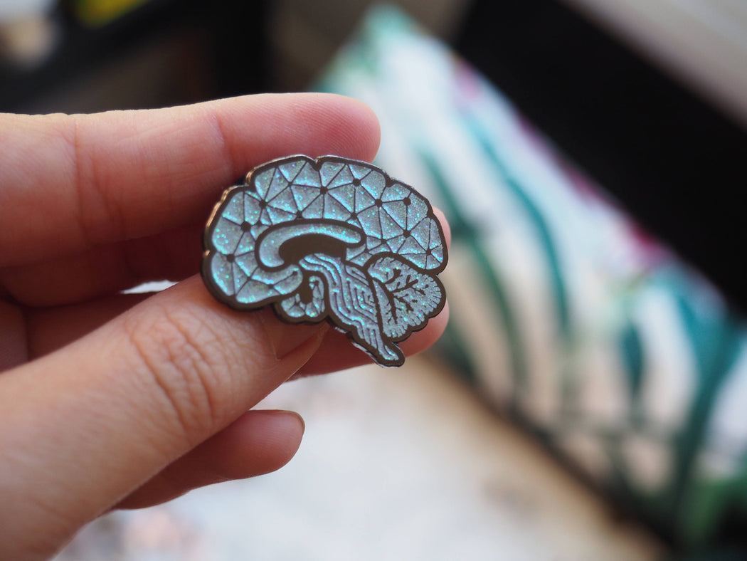 Circuit Sagittal Brain Enamel Pin