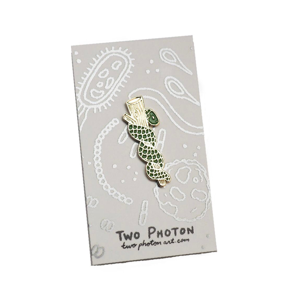 Rod of Asclepius Gold Pin