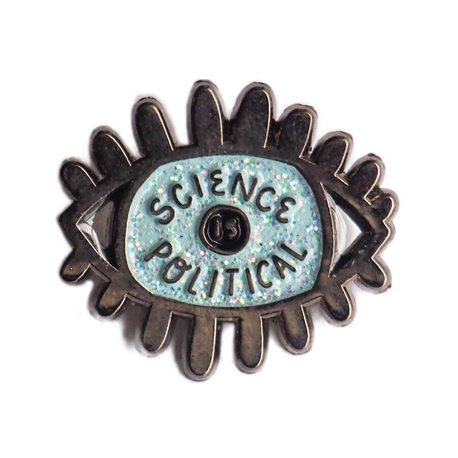 Science is Political Eye Enamel Pin