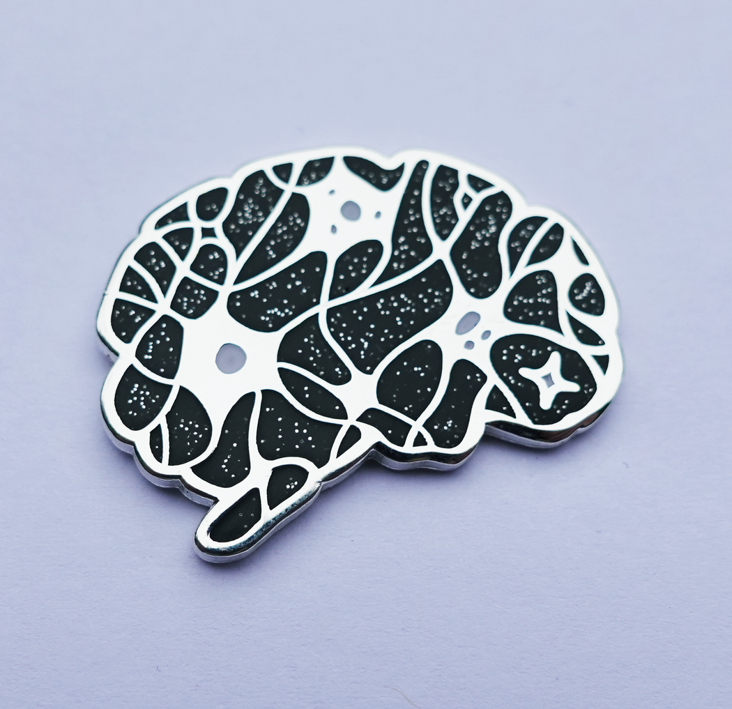 Neural Network Brain Enamel Pin