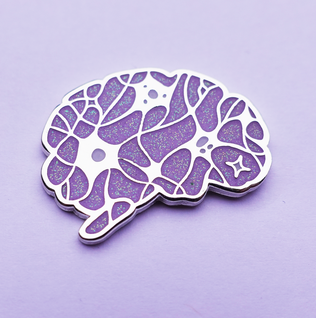 Neural Network Brain Enamel Pin