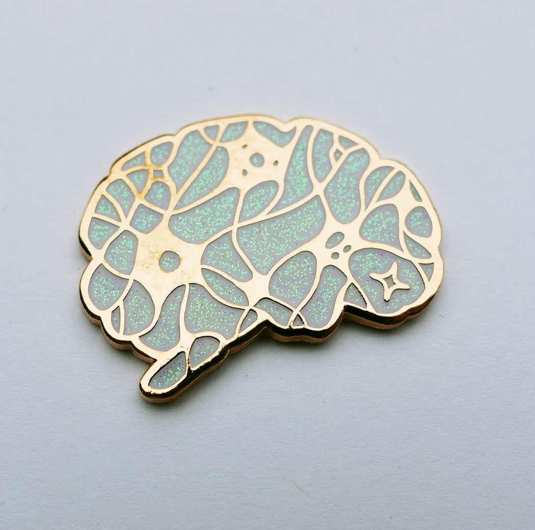 Neural Network Brain Enamel Pin