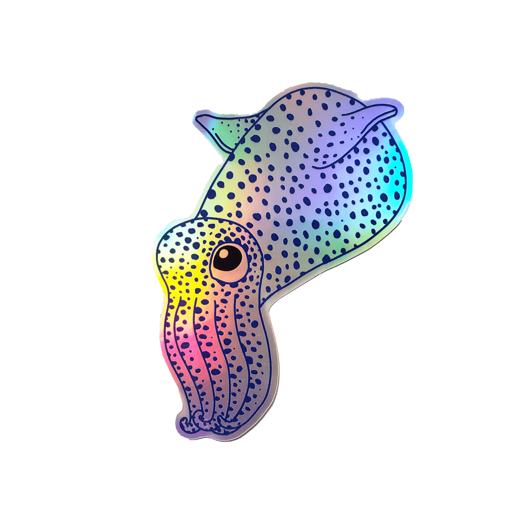 Holographic Squid Sticker