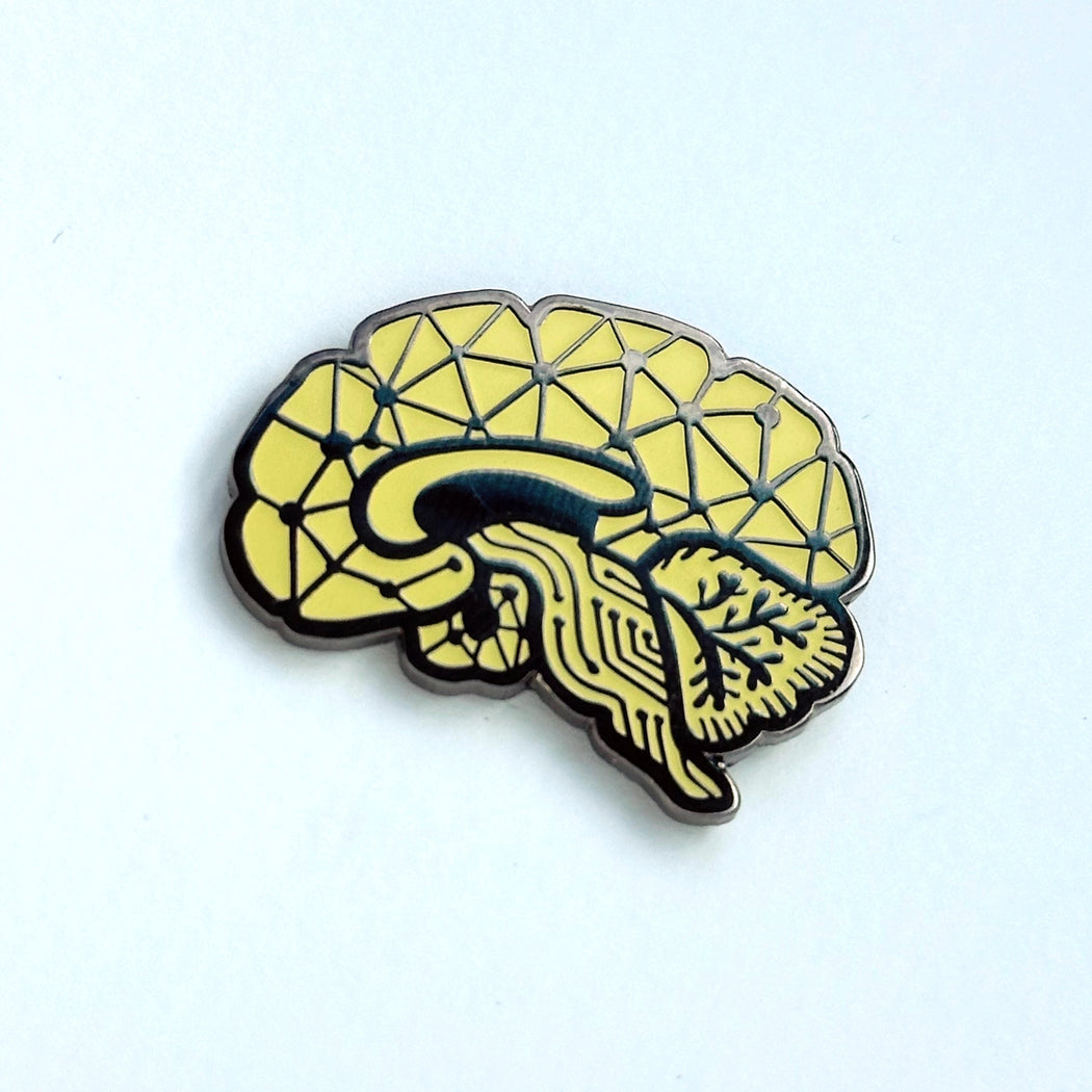 Circuit Sagittal Brain Enamel Pin