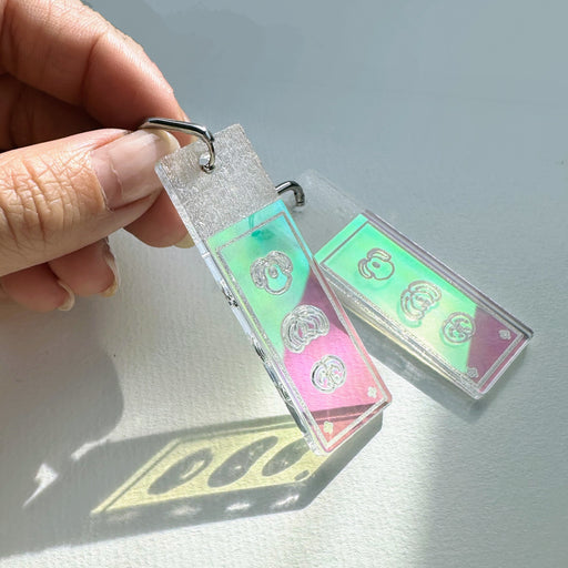 Iridescent Mouse Brain Section Microscope Slide Earrings