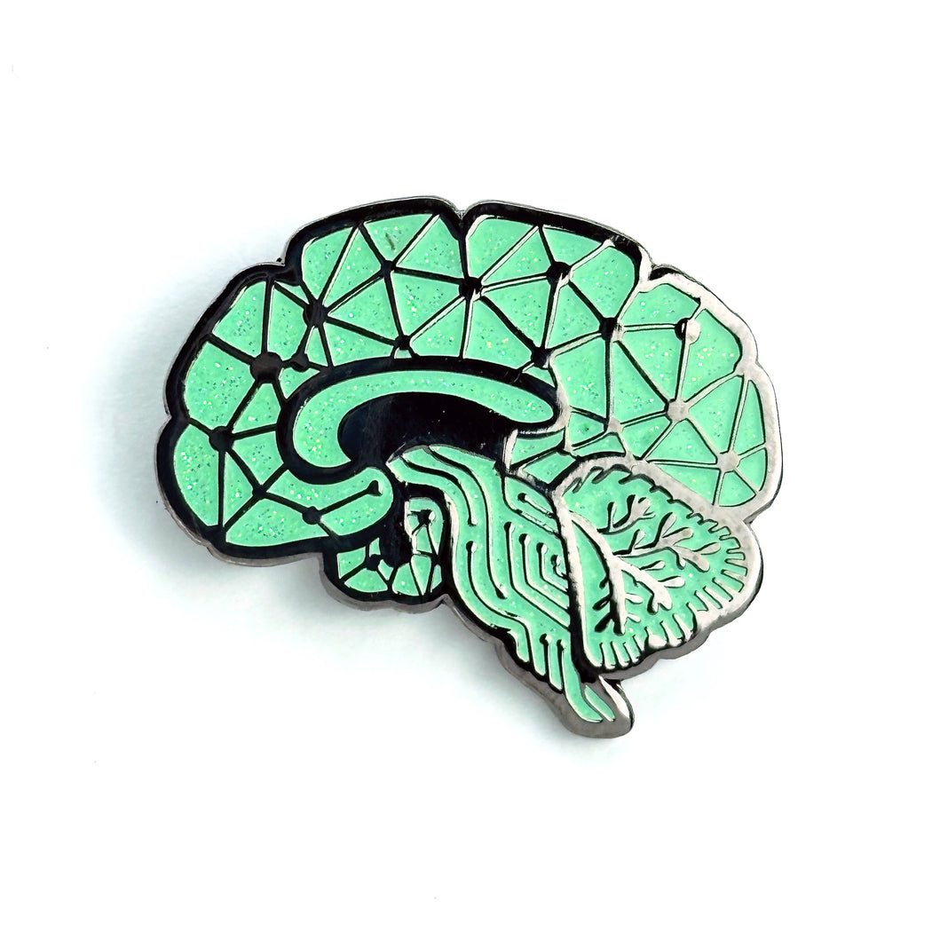 Circuit Sagittal Brain Enamel Pin