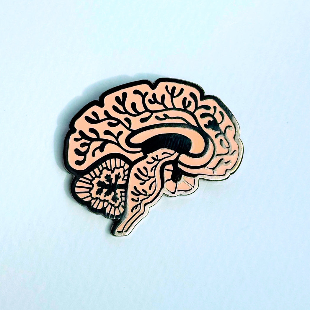 Vascular Sagittal Brain Enamel Pin