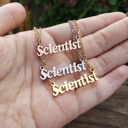 Scientist Nameplate Choker Necklace
