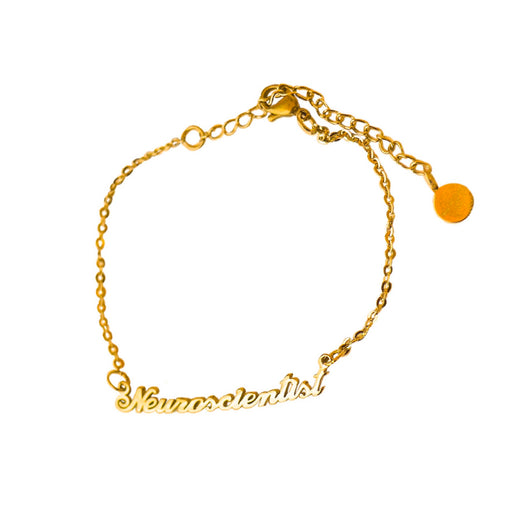 Neuroscientist Nameplate Bracelet - Gold
