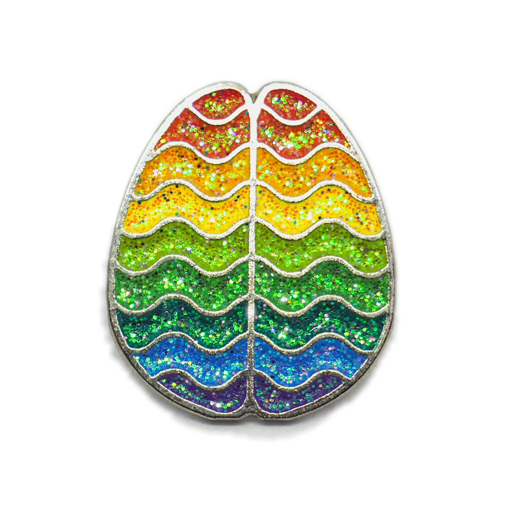Rainbow Pride Brain Enamel Pin