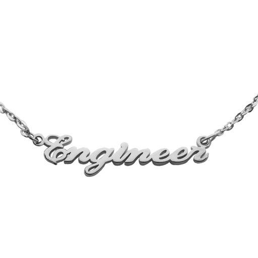 Engineer Nameplate Necklace - Silver