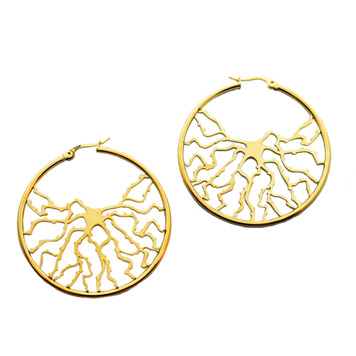 Neuron Hoop Earrings - Gold