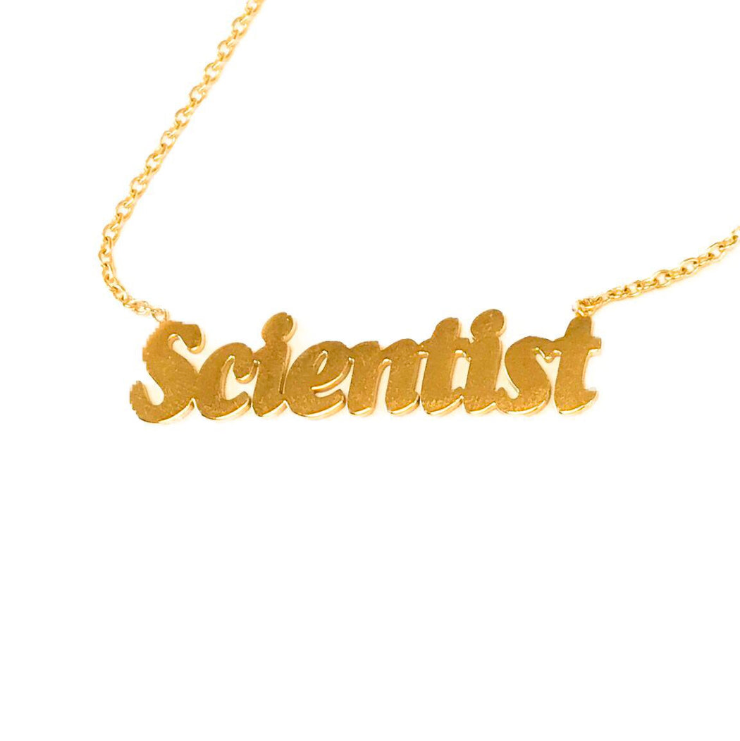 Scientist Nameplate Necklace