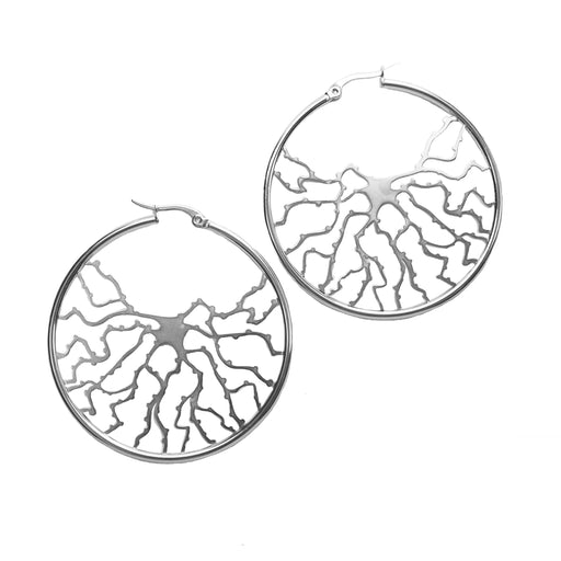 Neuron Hoop Earrings - Silver