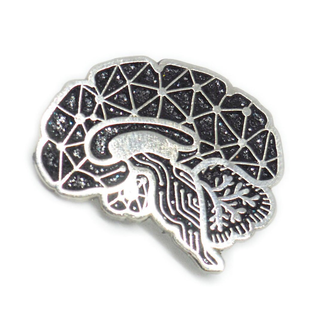 Circuit Sagittal Brain Enamel Pin