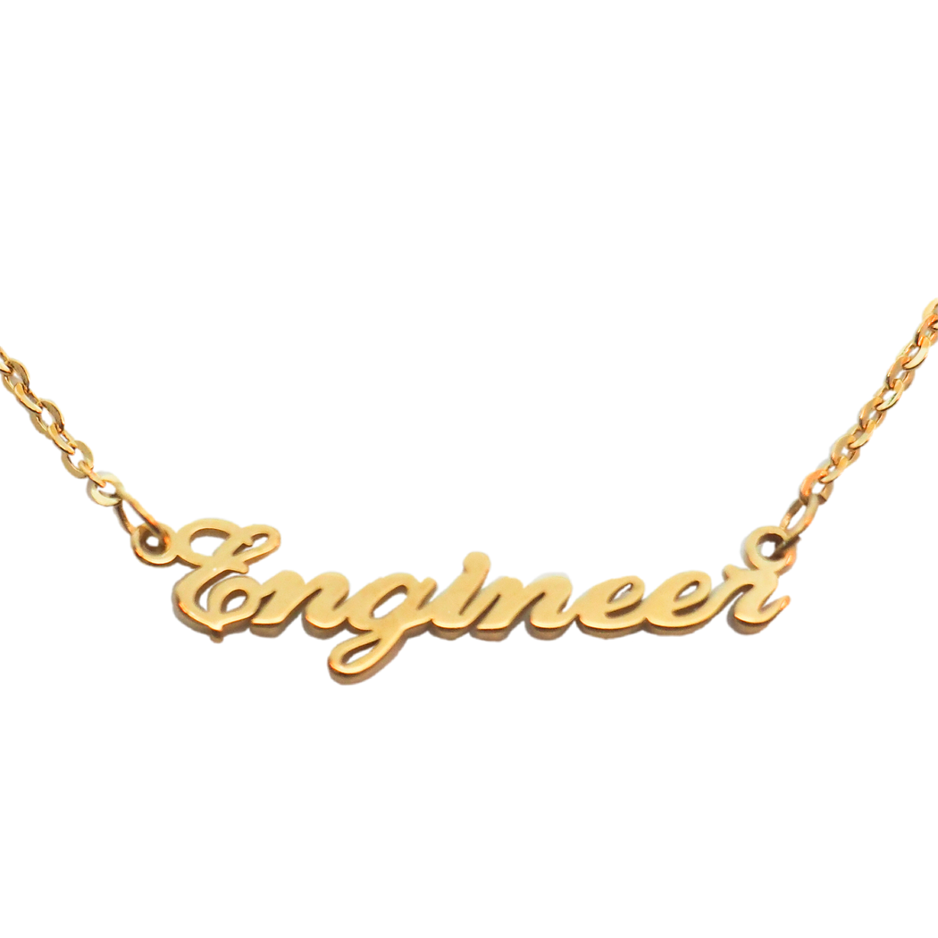 Engineer Nameplate Necklace - Gold