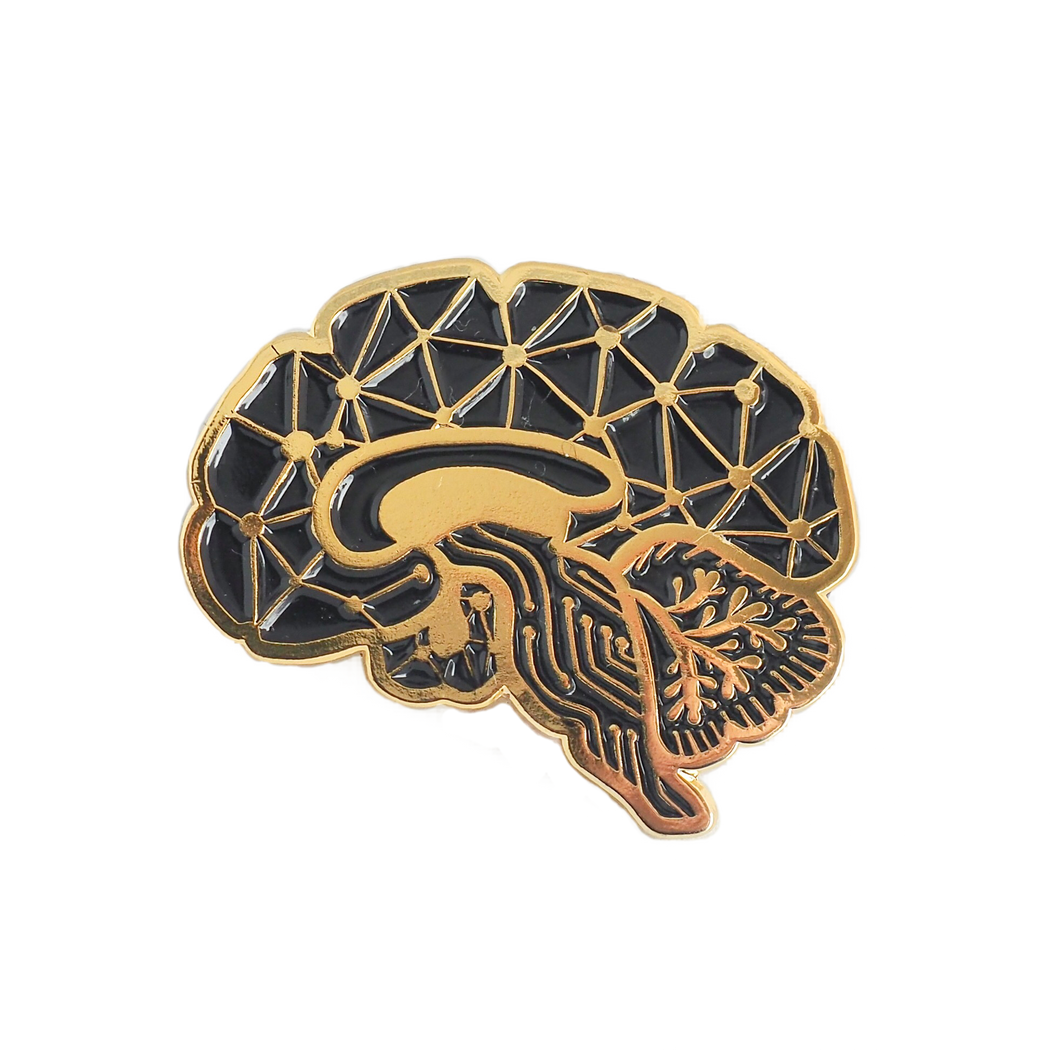 Circuit Sagittal Brain Enamel Pin