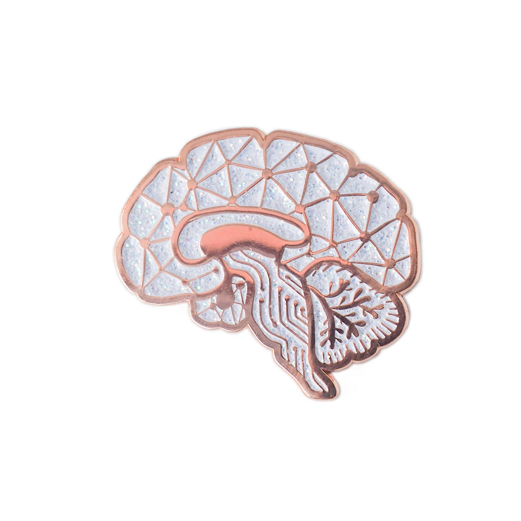 Circuit Sagittal Brain Enamel Pin