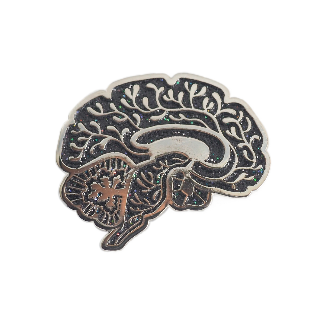 Vascular Sagittal Brain Enamel Pin