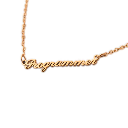 Programmer Nameplate Necklace - Gold